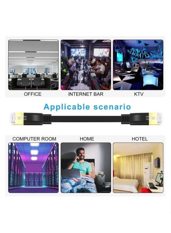 30M Cat 7 Ethernet Cable High Speed Gigabit Flat Lan Network Cable with RJ45 Gold Plated Connector 10Gbps 600Mhz Shielded Internet Patch Cord - Image 4