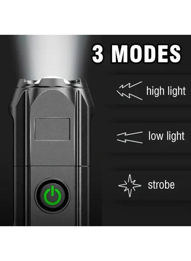 2pcs Portable USB Rechargeable LED Flashlight for Camping Hiking Emergency - Image 5