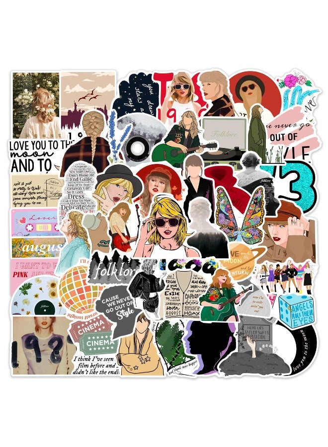 NIBEMINENT 200 Pcs Taylor Swift Deco Kit Waterproof Stickers, High Definition Printing Bright Colors, Suitable for Laptop Skateboard Luggage Water Bottle Guitar DIY - Image 3