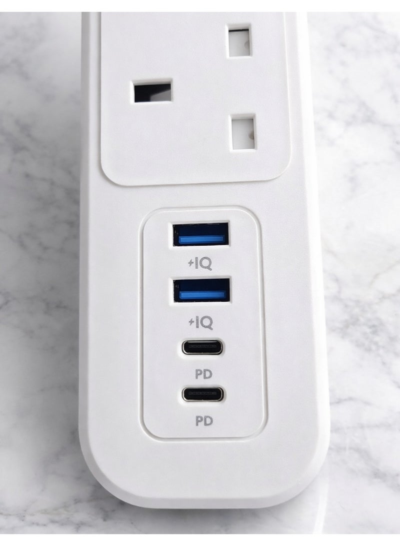 باور ماكس مشترك كهرباء 7 في 1 مع شحن سريع USB-C، حماية من زيادة التيار، أمان للأطفال، وكابل 3 متر - Image 5