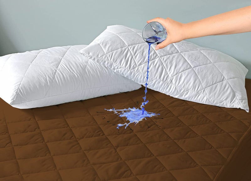 CHICERY Cotton Elastic Strap Quilted Mattress Protector King Size Water Resistant Breathable Soft and Cool Quilted Bed Cover Elastic Straps on CornersBrownKing Size 72x78inch - Image 3