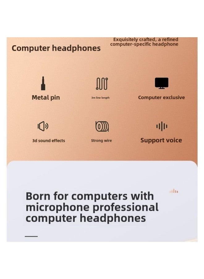3 M Long Line Net Red Anchor Dedicated In-ear Headphones Mobile Phone Live Monitoring Headset Computer Notebook With Microphone-Color:3m Dual Plug With Microphone (for Computers Only)  - Image 4