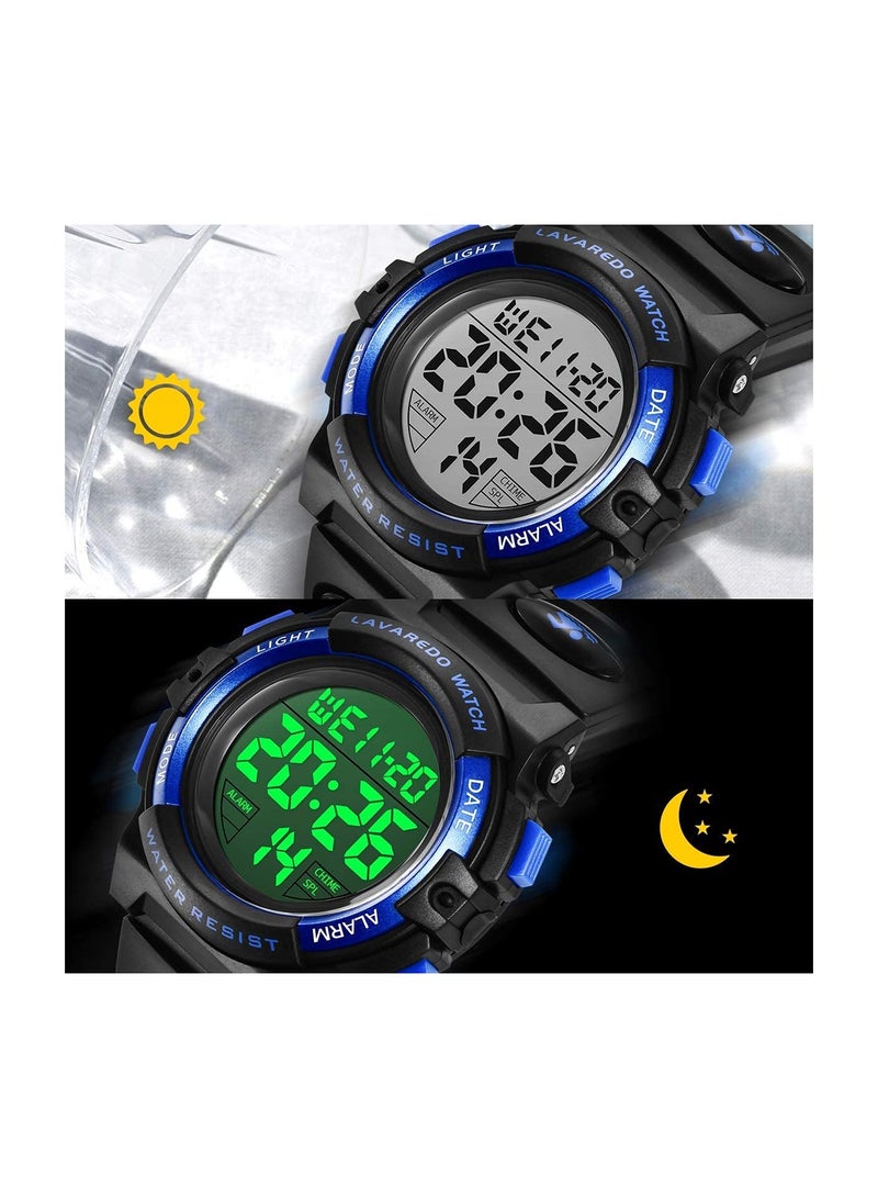 SOLARAE Kids Watch, Boys Watch, Digital Sport Outdoor Multifunctional Chronograph LED 50 M Waterproof Alarm Calendar Analog Watch, for Children with Silicone Band, Kids Gift, for 3-15 Year Old Boys(1 Pack) - Image 4