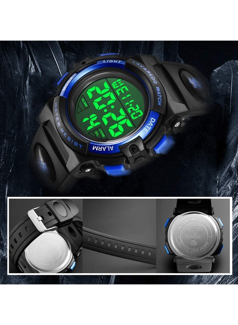 SOLARAE Kids Watch, Boys Watch, Digital Sport Outdoor Multifunctional Chronograph LED 50 M Waterproof Alarm Calendar Analog Watch, for Children with Silicone Band, Kids Gift, for 3-15 Year Old Boys(1 Pack) - Image 5