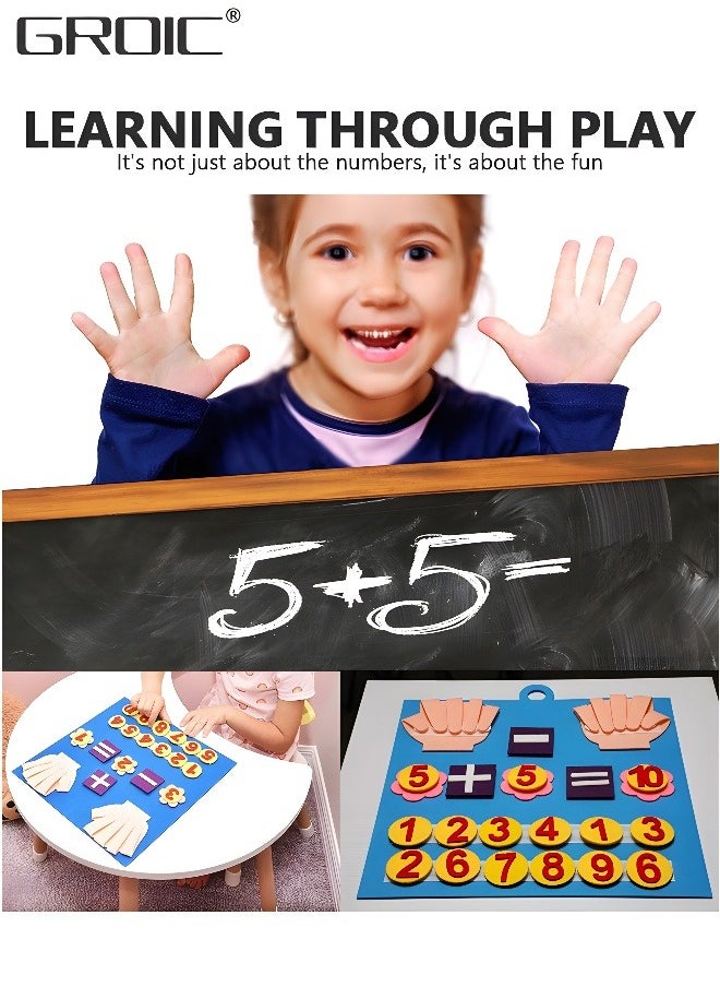 GROIC - Finger Numbers Counting Toy, Learning Counting Board,Children Early Education Toys Felt Hand Number Math Toys Counting Matching Activities Fine Motor Skills Toys - Image 1