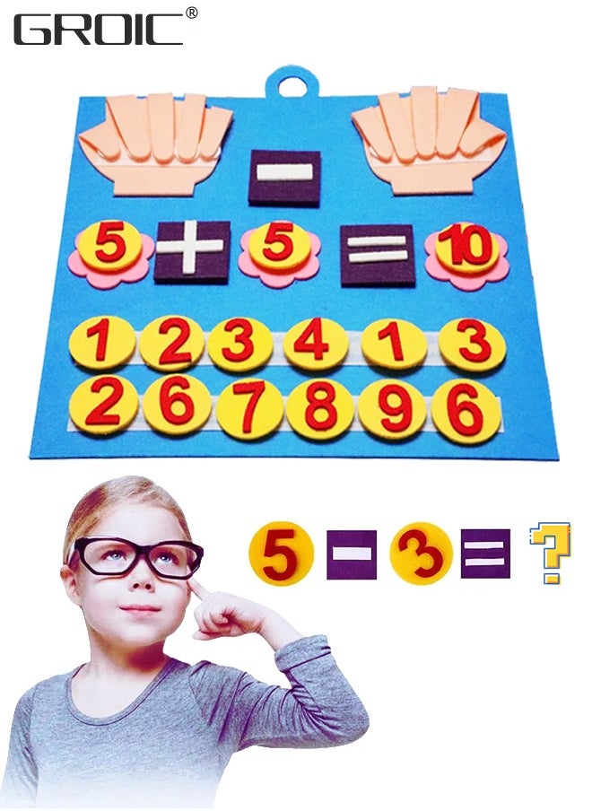 GROIC - Finger Numbers Counting Toy, Learning Counting Board,Children Early Education Toys Felt Hand Number Math Toys Counting Matching Activities Fine Motor Skills Toys - Image 1
