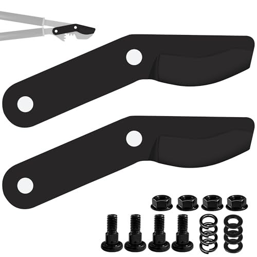 Aussio (2-Pack) Alloy Steel Lopper Replacement Blades with Screws Compatible with Garden Loppers – Heavy-Duty Large Pruner Blades for Tree Trimming, Branch Cutting and Gardening Tools – Black - Image 1