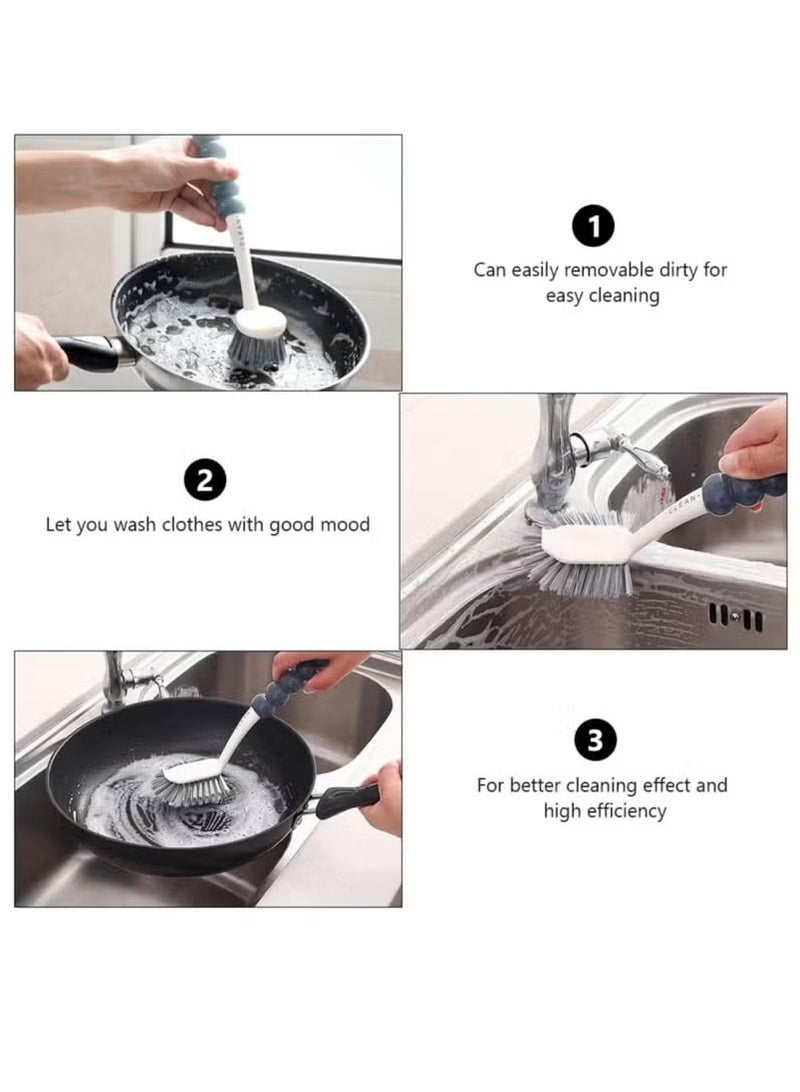 4 Pack Cleaning Brush Set, Kitchen Cleaning Brush with Handle, Multipurpose Cleaning Brush for Shoe, Bathroom, Tub, Tile - Image 3