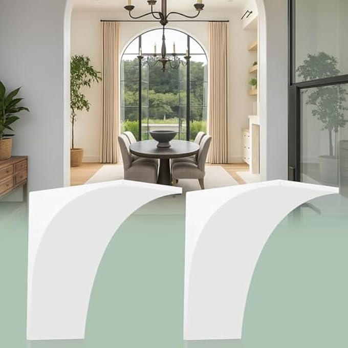 2 PCS ROUNDED DOORWAY ARCH KIT 3D DIY INTERIOR DOORWAY PRECURVED DRYWALL FULL HALF CIRCLE TOP ROUND ARCH KIT 16"X 16"X 6" EASY TO ADD ROUNDED CORNERS TO ANY OPENING FOR INTERIOR DECORATION - Image 1