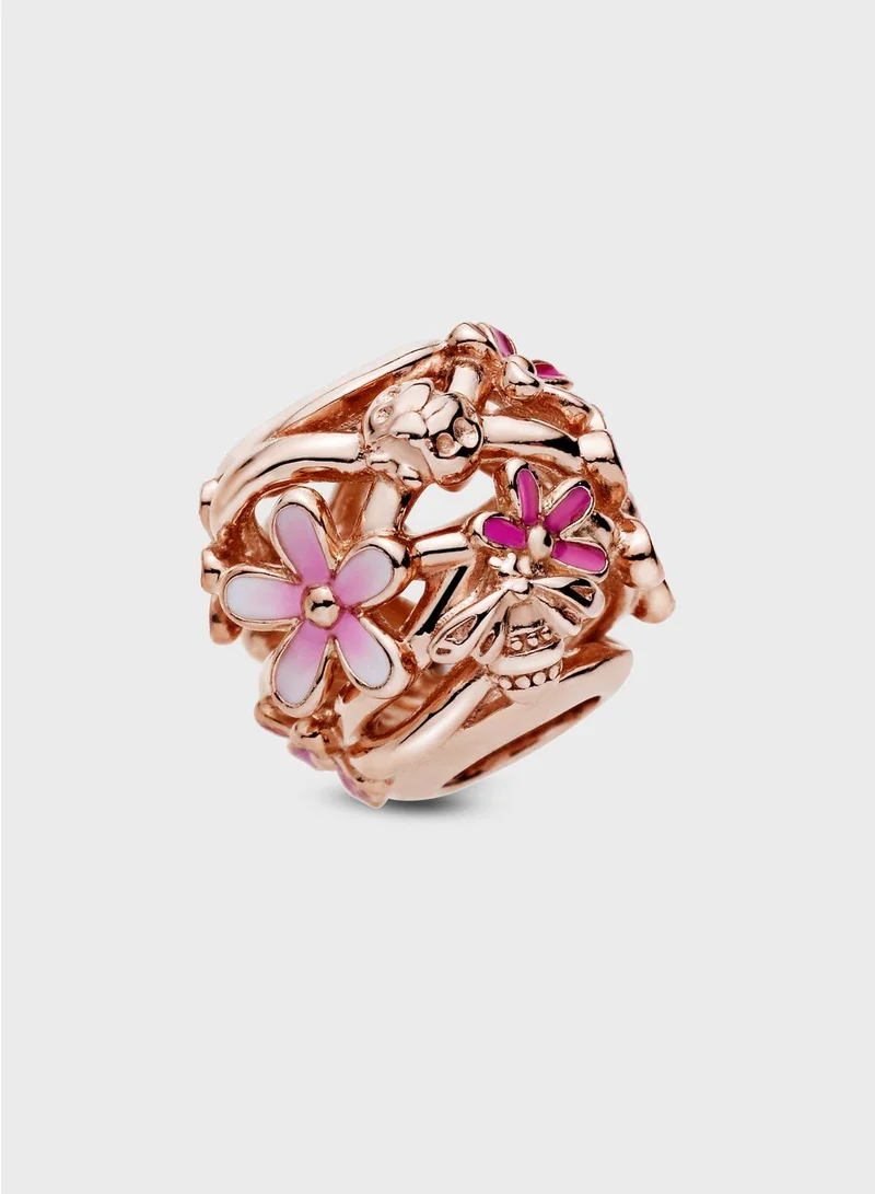 PANDORA Openwork Pink Daisy Flower Charm