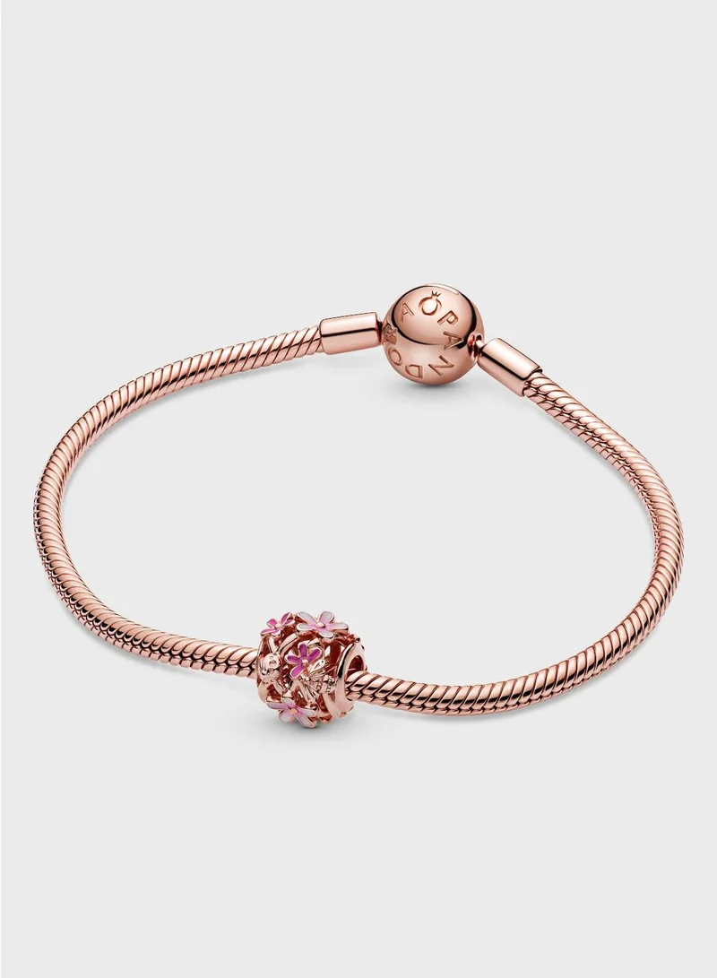 PANDORA Openwork Pink Daisy Flower Charm