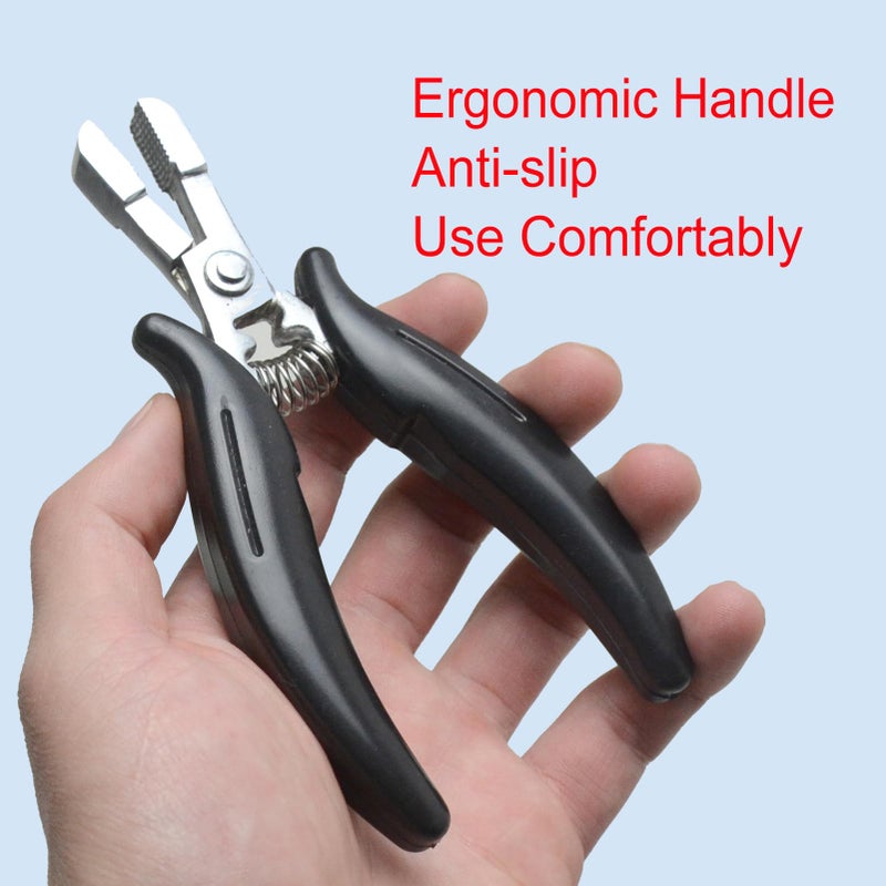 BLUPLE Fusion Bond Crusher Tool for Keratin Hair Extensions Pliers for Micro Rings Beads, Black Hair Extensions opener and Removal Tool, Professional Hair Extension Tool - Image 4