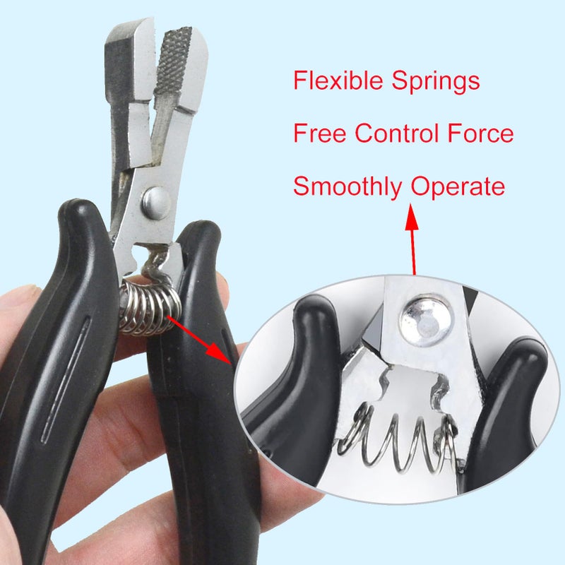 BLUPLE Fusion Bond Crusher Tool for Keratin Hair Extensions Pliers for Micro Rings Beads, Black Hair Extensions opener and Removal Tool, Professional Hair Extension Tool - Image 3