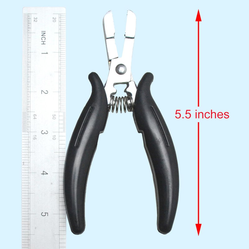 BLUPLE Fusion Bond Crusher Tool for Keratin Hair Extensions Pliers for Micro Rings Beads, Black Hair Extensions opener and Removal Tool, Professional Hair Extension Tool - Image 5