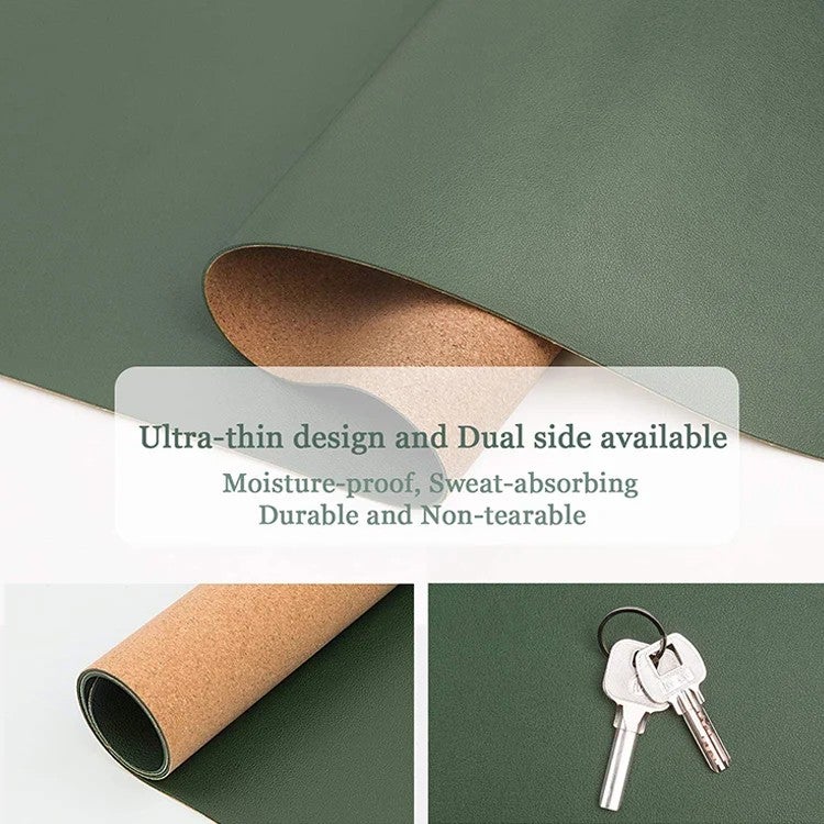 Y&D Eco Cork PU Leather Desk Pad - Ultra Thin Large Mouse Pad - Dual-Sided Office Desk Mat for Work & Home - Image 5