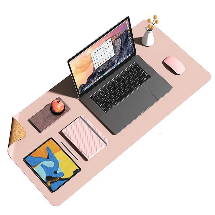 Y&D Eco Cork PU Leather Desk Pad - Ultra Thin Large Mouse Pad - Dual-Sided Office Desk Mat for Work & Home - Image 2