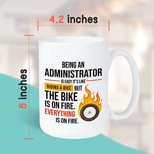 Bubble Hugs Administrator Coffee Mug 15 oz, Being An Administrator Is Easy, Funny Appreciation for Secretaries Administrative Assistant Personal Office Staff Manager, White - Image 4