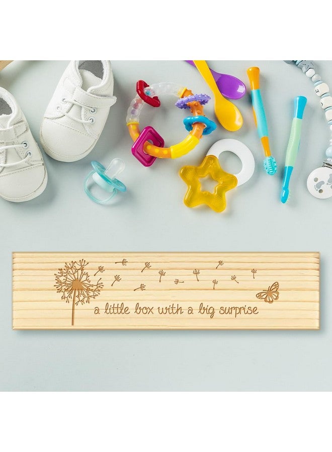CHGCRAFT Pregnancy Test Keepsake Box Butterfly Dandelion Wooden Pregnancy Announcement Gifts Box with Raffia Ribbon and Lock Wooden Keepsake Box Announcement Gifts for Dad Husband, 8x2x1.2inch - Image 4
