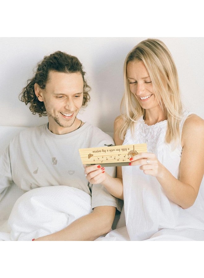 CHGCRAFT Pregnancy Test Keepsake Box Butterfly Dandelion Wooden Pregnancy Announcement Gifts Box with Raffia Ribbon and Lock Wooden Keepsake Box Announcement Gifts for Dad Husband, 8x2x1.2inch - Image 5