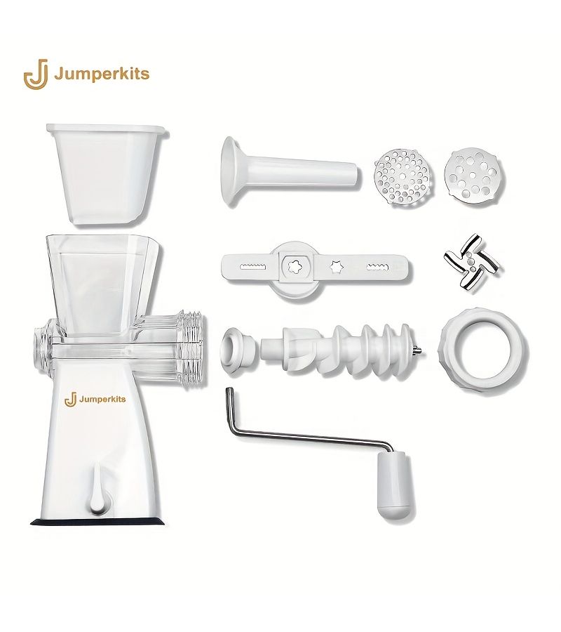 Manual Meat Grinder With 2 Stainless Steel Plates And Powerful Suction Cup Base White For Home Use Quick Easy Homemade Sausages Ground Beef Hamburger Patties All Kinds Of Meat - Image 4
