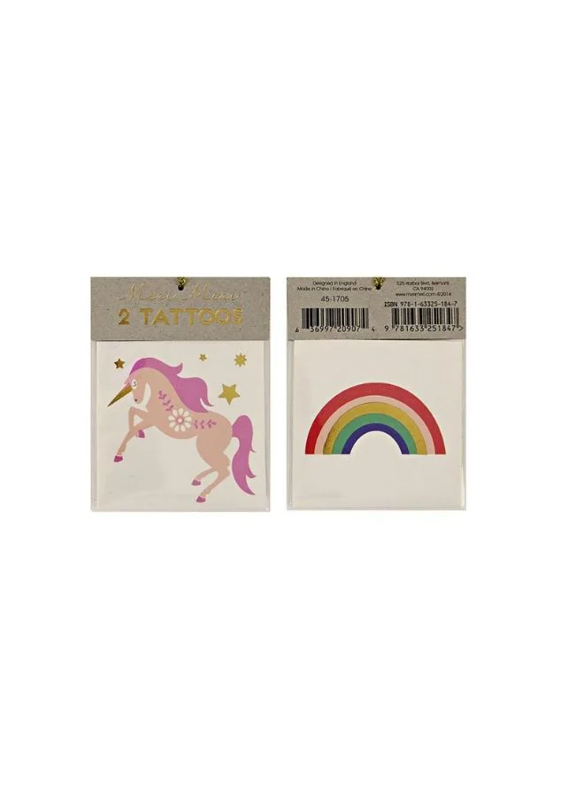 Meri Meri Unicorn & Rainbow Tattoo