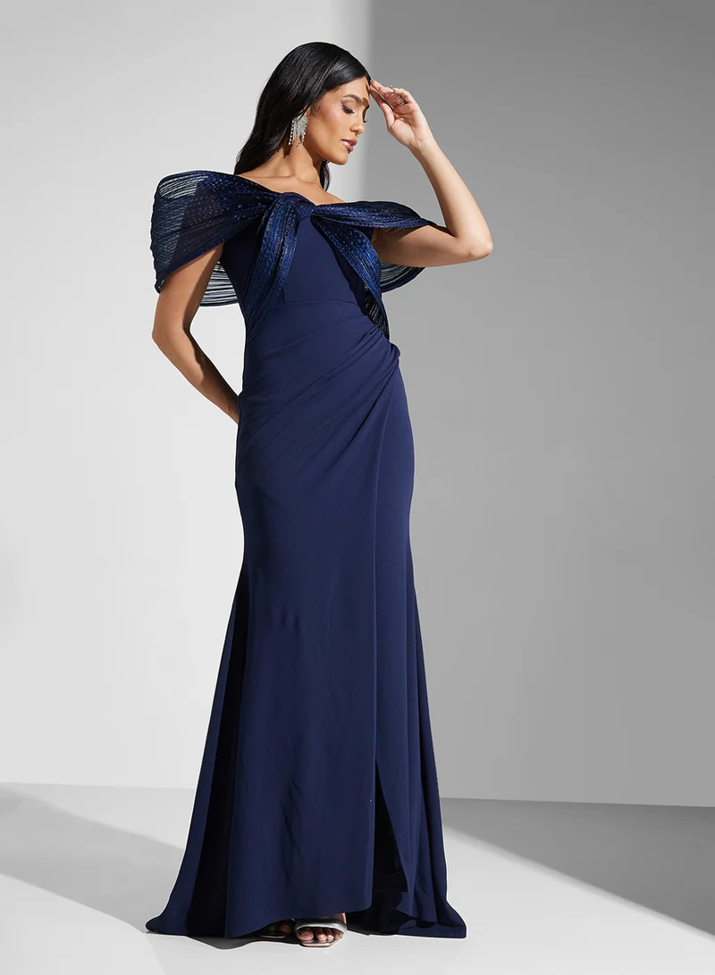 Namshi x Draped Shoulder Gown