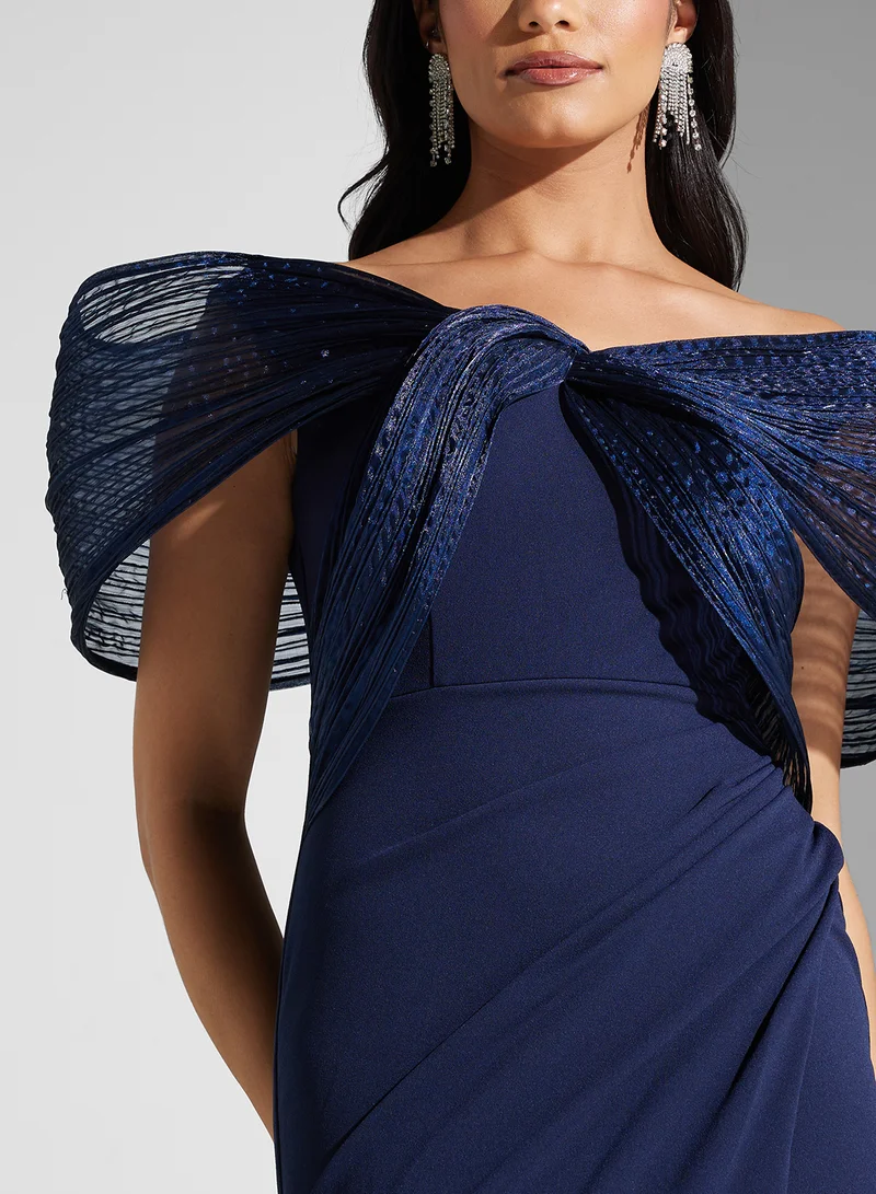 Namshi x Draped Shoulder Gown