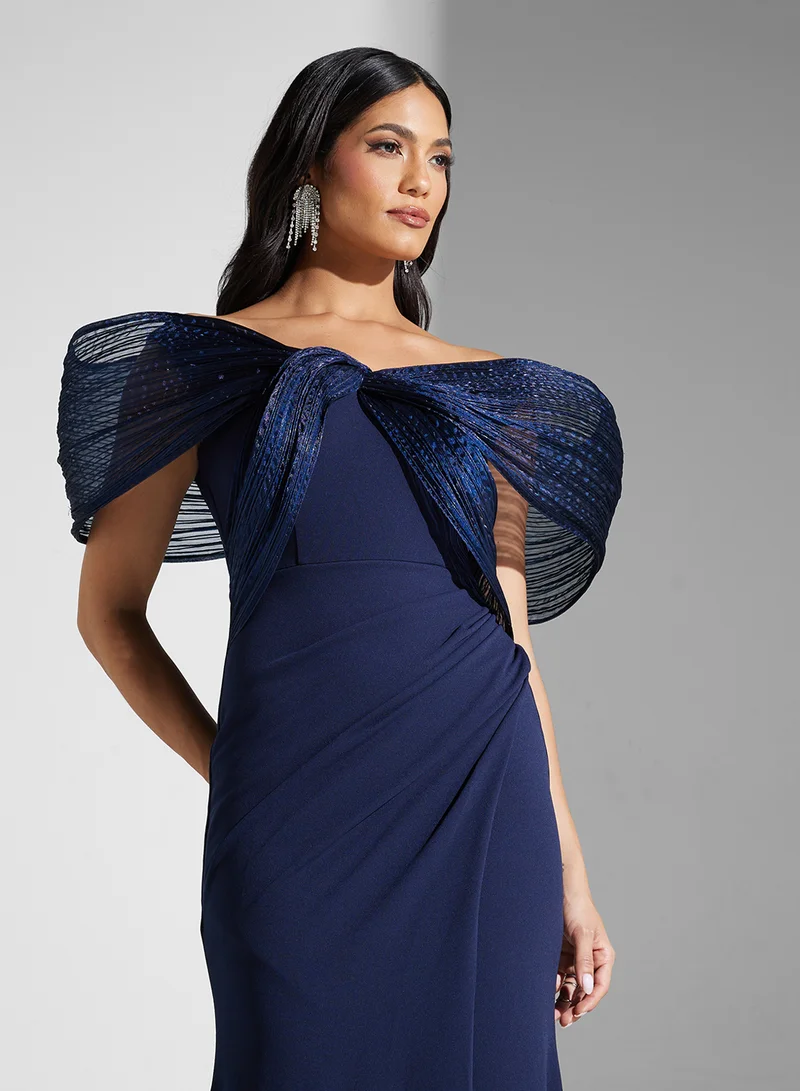 Namshi x Draped Shoulder Gown