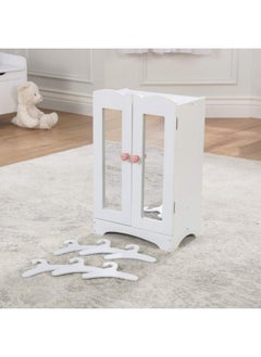 KidKraft Wooden Lildoll Armoire With 6 Hangers Furniture For 18Inch Dolls White Gift For Ages 3+  - Image 4
