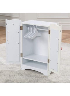 KidKraft Wooden Lildoll Armoire With 6 Hangers Furniture For 18Inch Dolls White Gift For Ages 3+  - Image 5