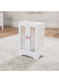 KidKraft Wooden Lildoll Armoire With 6 Hangers Furniture For 18Inch Dolls White Gift For Ages 3+  - Image 3