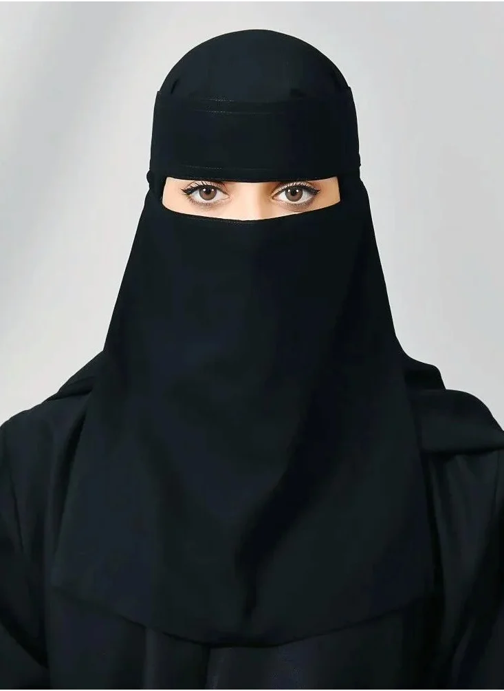 lamha abaya Short sunniqab with one rubber and tie closure