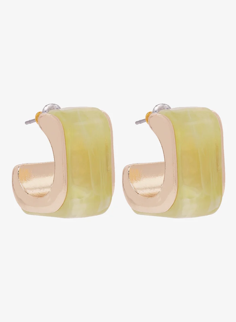 Ginger Resin Detail Hoop Earrings