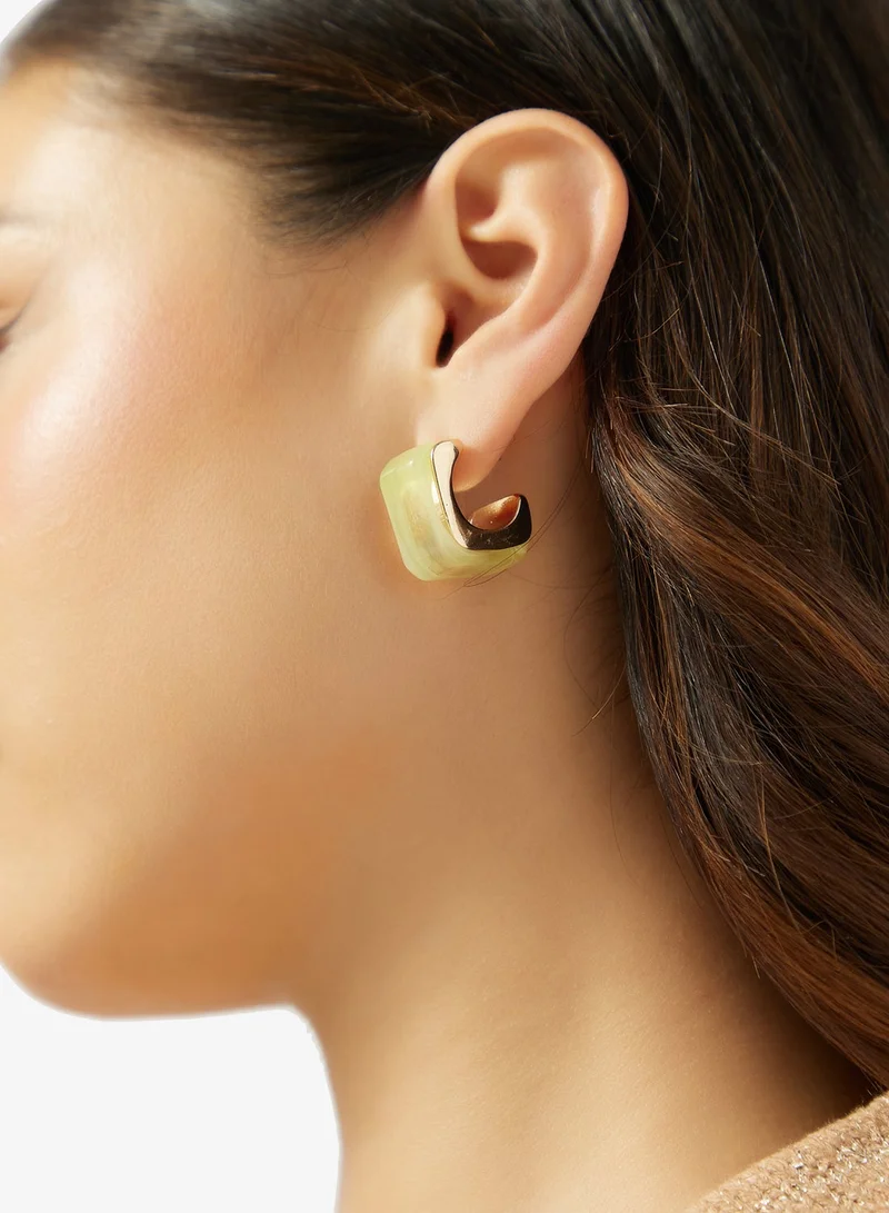 Resin Detail Hoop Earrings
