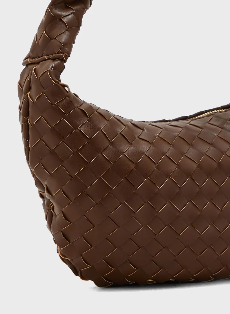 ELLA Woven Round Shoulder Bag