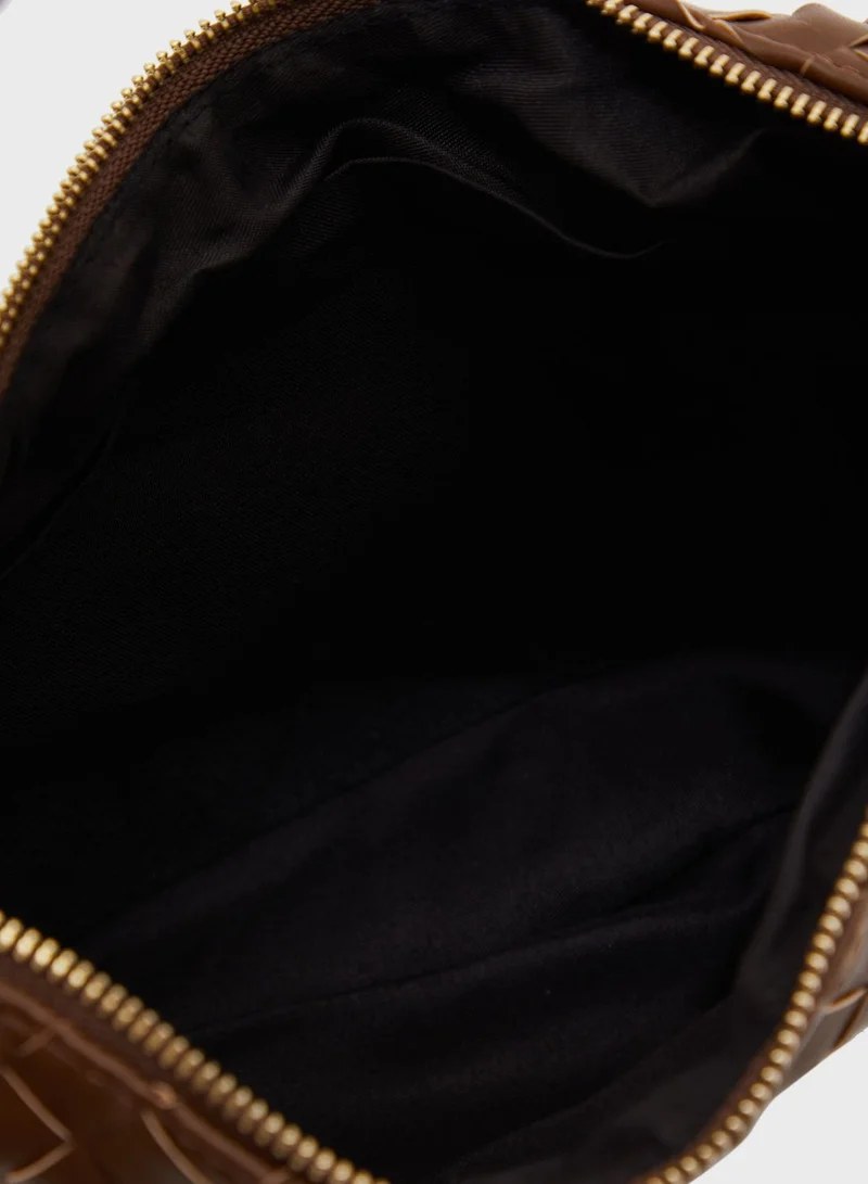 ELLA Woven Round Shoulder Bag