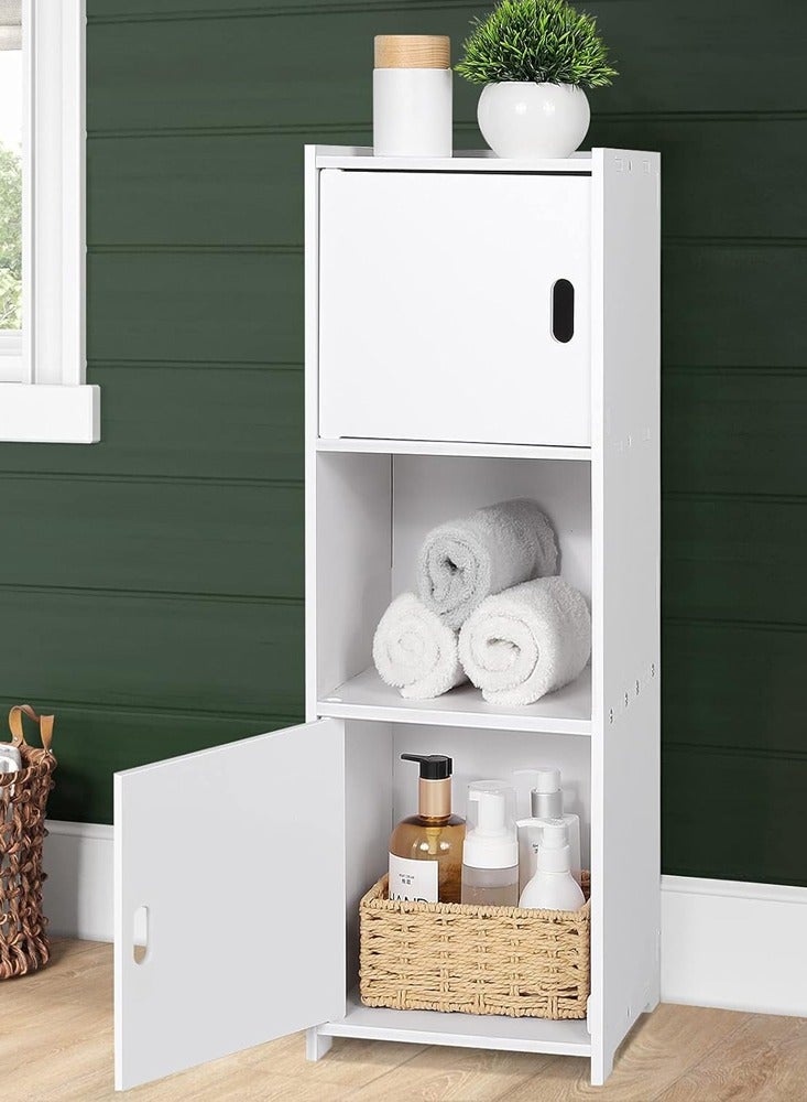 HOME TASTE Bathroom Tall Cabinet with 2 Doors – Modern Freestanding Storage Cabinet, Waterproof Bathroom Furniture Organizer – 22 x 25 x 80 cm  - Image 1