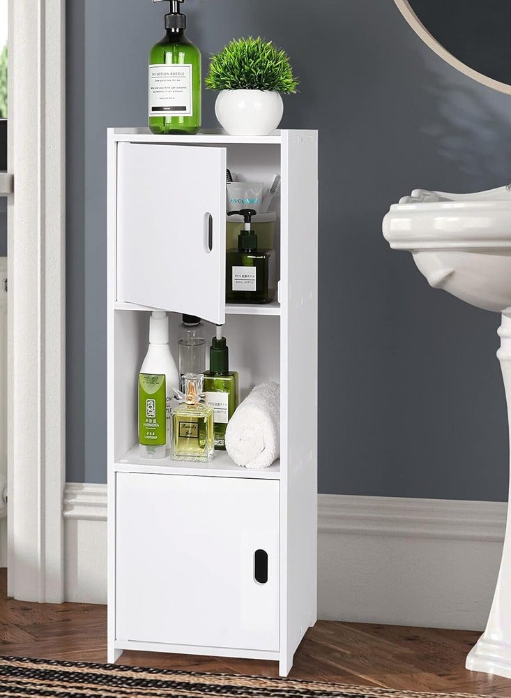 HOME TASTE Bathroom Tall Cabinet with 2 Doors – Modern Freestanding Storage Cabinet, Waterproof Bathroom Furniture Organizer – 22 x 25 x 80 cm  - Image 2