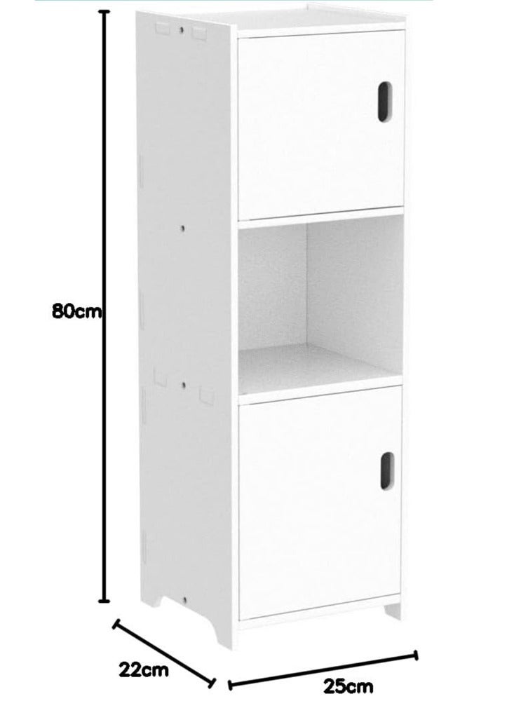 HOME TASTE Bathroom Tall Cabinet with 2 Doors – Modern Freestanding Storage Cabinet, Waterproof Bathroom Furniture Organizer – 22 x 25 x 80 cm  - Image 3