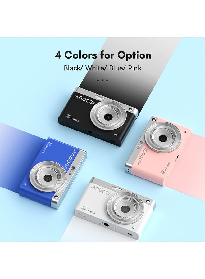 ANDOER Andoer Compact 4K Digital Camera Video Camcorder 50MP 2.88Inch IPS Screen Auto Focus 16X Zoom Anti-shake Face Detact Smile Capture Built-in Flash with 2pcs Batteries Carry Bag Wrist Strap  - Image 4