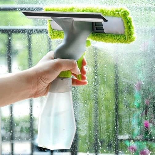 HEBEZON HEBEZON 3 in 1 Plastic Easy Glass Spray Type Cleaning Brush Wiper Clean Shave Car Window Cleaner for Car Window Mirror Glass Floor Stove with Spray Cleaning Cloth 3 in 1 Glass Cleaner  - Image 1