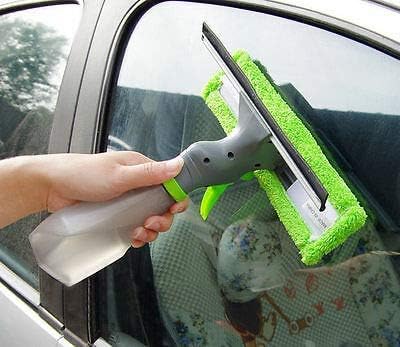 HEBEZON HEBEZON 3 in 1 Plastic Easy Glass Spray Type Cleaning Brush Wiper Clean Shave Car Window Cleaner for Car Window Mirror Glass Floor Stove with Spray Cleaning Cloth 3 in 1 Glass Cleaner  - Image 4