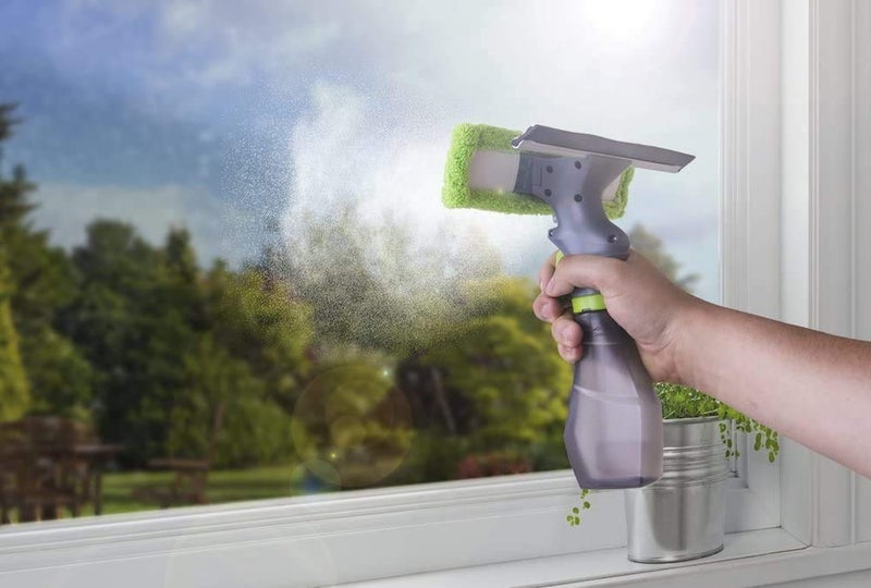 HEBEZON HEBEZON 3 in 1 Plastic Easy Glass Spray Type Cleaning Brush Wiper Clean Shave Car Window Cleaner for Car Window Mirror Glass Floor Stove with Spray Cleaning Cloth 3 in 1 Glass Cleaner  - Image 5