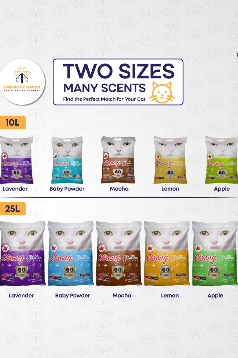 Strong 25L Baby Powder Scent Ultra Clumping Cat Litter Canadian Formula Extra Strength Odor Control Natural Bentonite 99.9% Dust-Free Multi-Cat. - Image 5