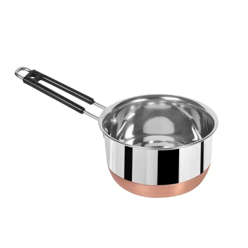 Sprucezone Stainless Steel Copper Bottom Sauce Pan/Milk Pan Pcs 22 Gauge Combo Set Capacity:- 1, 1.5, 2 Liter Milk Pan 15.5 cm, 17 cm, 18.5 cm Diameter - Image 4