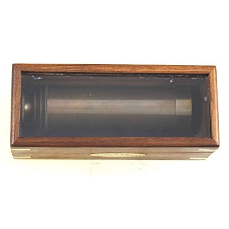 with device Captains' Brass Telescope With Antique Finish, 15" Fully Extended - Image 5