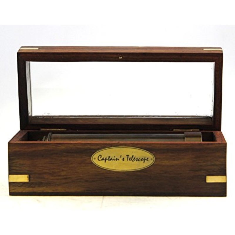 with device Captains' Brass Telescope With Antique Finish, 15" Fully Extended - Image 3