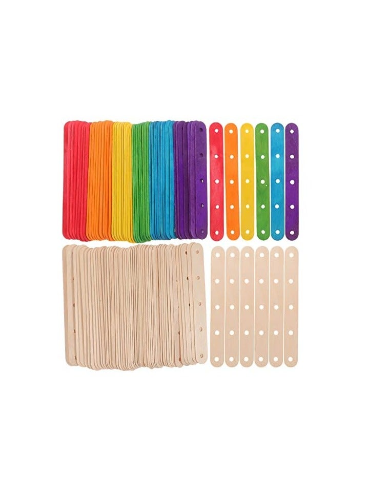 SUNSAR 100 PCS Colorful Craft Sticks Colored Popsicle Sticks, Pop Ice Cream Sticks, Natural Wooden 4.5 Inch" Length Treat Sticks Great for DIY Craft Creative Designs - Image 4