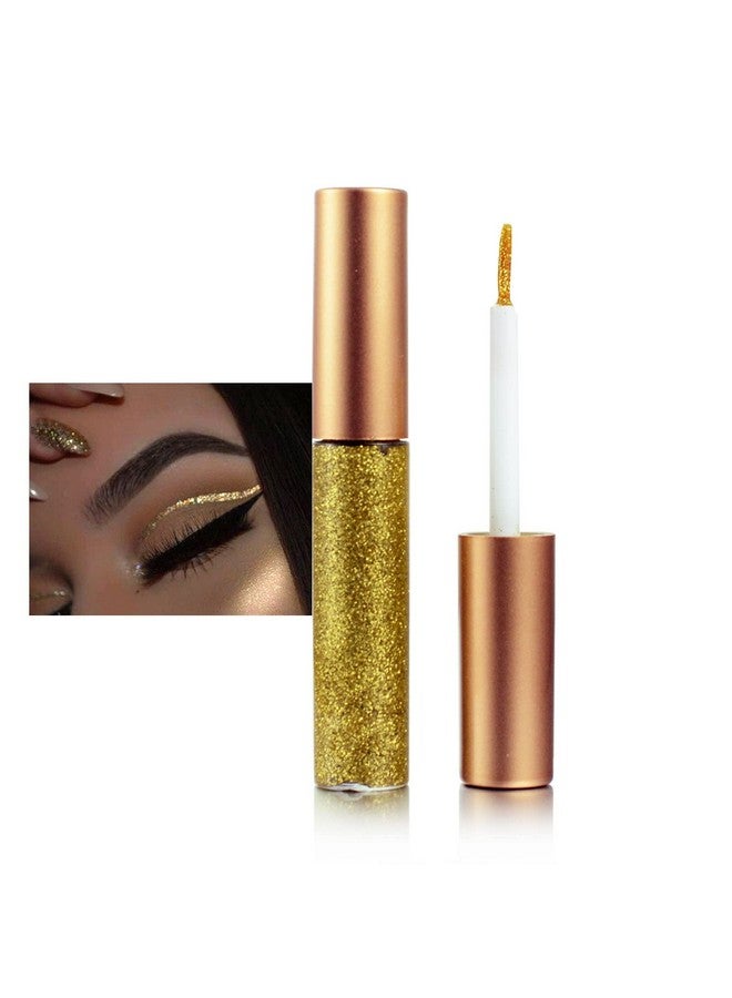 Rosarden Glitter Eyeliner Liquid, Gold Glitter Eyeliner, Longlasting Waterproof Quickdrying Metallic Shimmer Glitter Liner, Ultrafine Tip Sparkle Eyeliner For Multi Dimensional Eye Makeup - Image 2