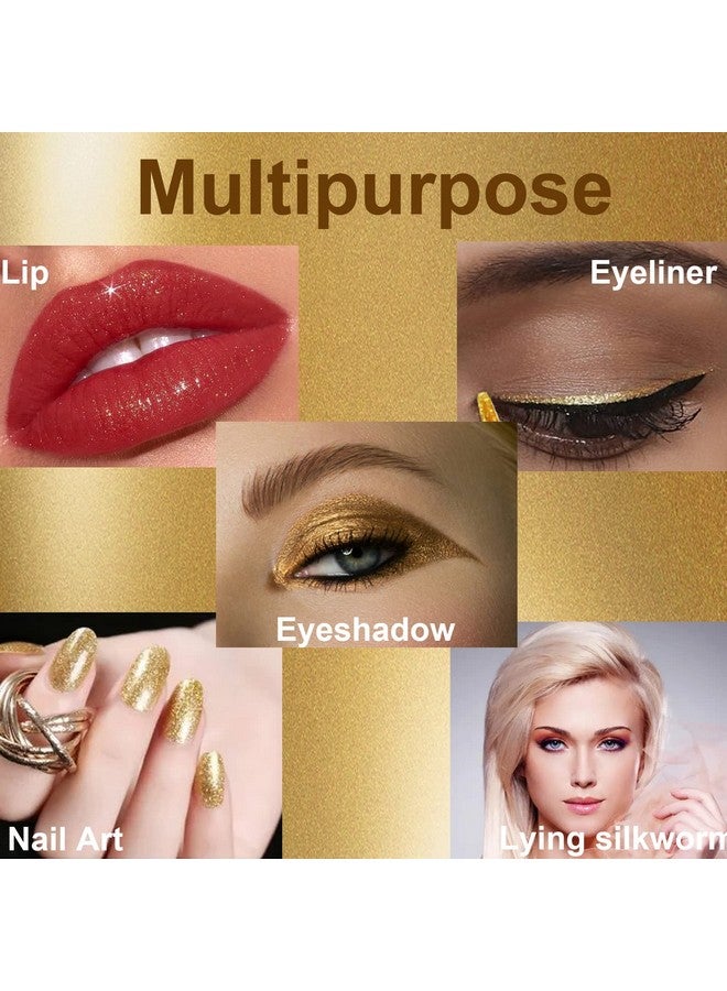Rosarden Glitter Eyeliner Liquid, Gold Glitter Eyeliner, Longlasting Waterproof Quickdrying Metallic Shimmer Glitter Liner, Ultrafine Tip Sparkle Eyeliner For Multi Dimensional Eye Makeup - Image 5